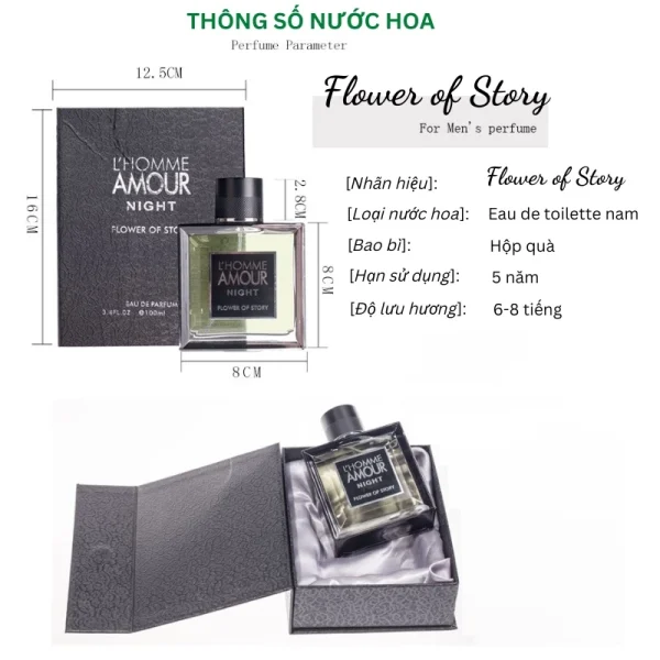 Nước hoa NAM thơm lâu quyến rũ L'HOMME Amour Night dạng xịt 100ml - Hình ảnh 3