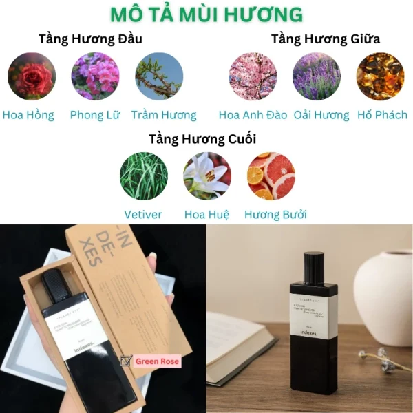 Nước hoa NỮ thơm lâu quyến rũ dịu nhẹ Indexes - Hình ảnh 3